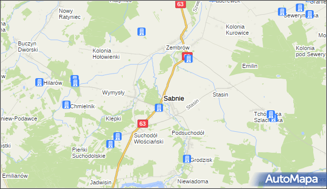 mapa Sabnie, Sabnie na mapie Targeo