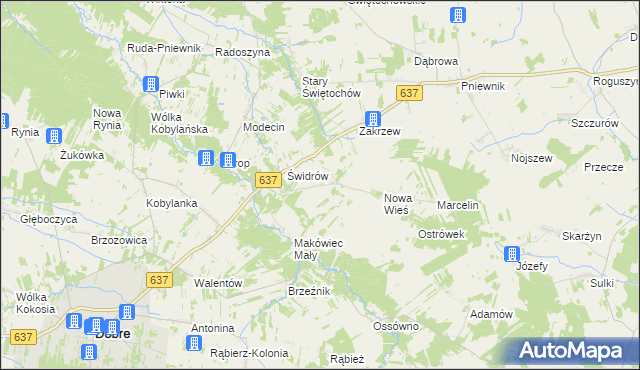 mapa Sąchocin, Sąchocin na mapie Targeo