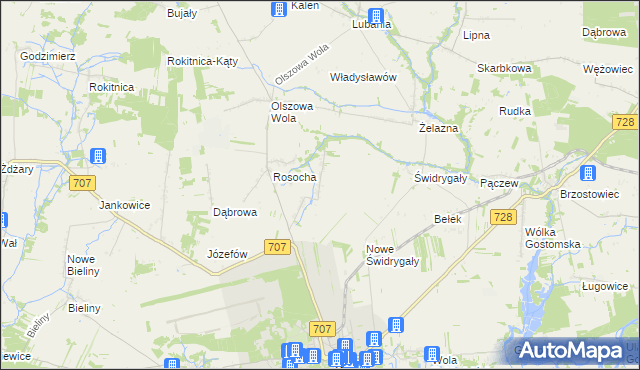 mapa Sacin, Sacin na mapie Targeo