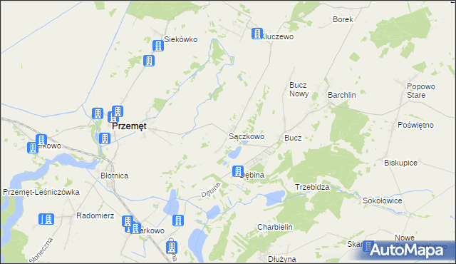 mapa Sączkowo, Sączkowo na mapie Targeo