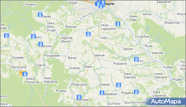mapa Sadków gmina Łagów, Sadków gmina Łagów na mapie Targeo