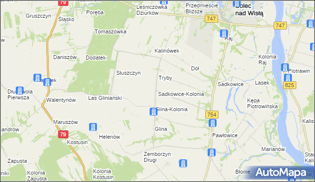 mapa Sadkowice-Kolonia, Sadkowice-Kolonia na mapie Targeo