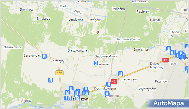 mapa Sadowiec-Niwy, Sadowiec-Niwy na mapie Targeo