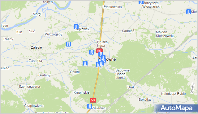 mapa Sadowne, Sadowne na mapie Targeo