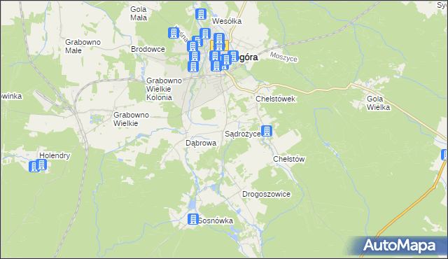 mapa Sądrożyce, Sądrożyce na mapie Targeo