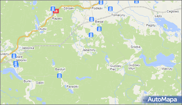 mapa Salminek, Salminek na mapie Targeo