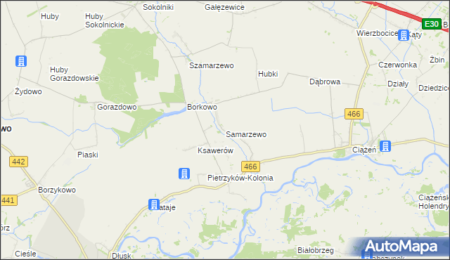 mapa Samarzewo, Samarzewo na mapie Targeo