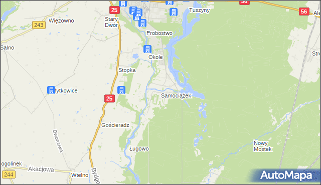 mapa Samociążek, Samociążek na mapie Targeo