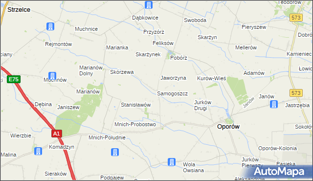 mapa Samogoszcz gmina Oporów, Samogoszcz gmina Oporów na mapie Targeo