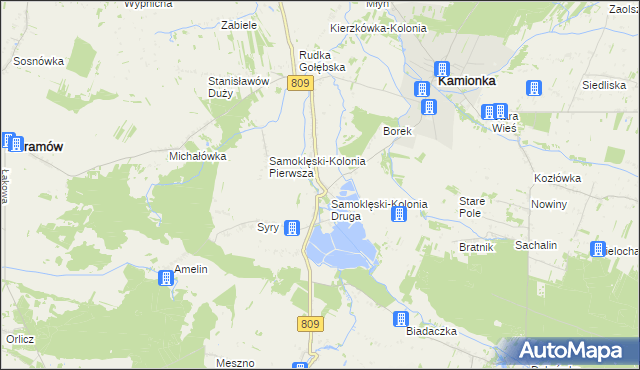 mapa Samoklęski gmina Kamionka, Samoklęski gmina Kamionka na mapie Targeo