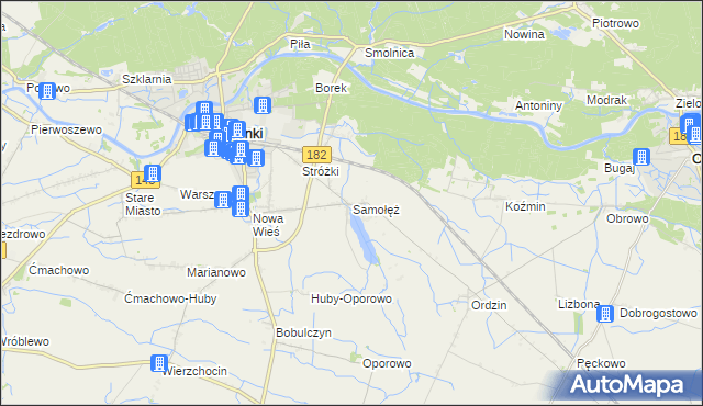 mapa Samołęż, Samołęż na mapie Targeo