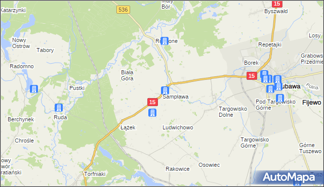 mapa Sampława, Sampława na mapie Targeo