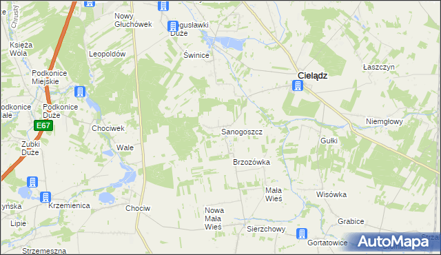 mapa Sanogoszcz, Sanogoszcz na mapie Targeo