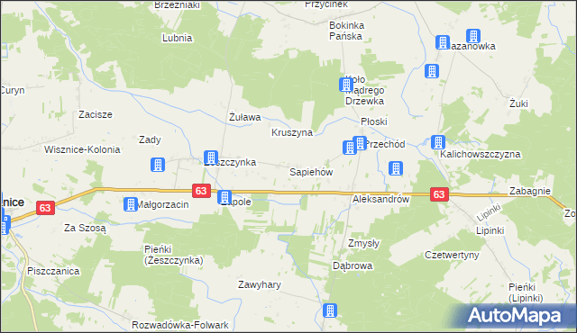 mapa Sapiehów, Sapiehów na mapie Targeo