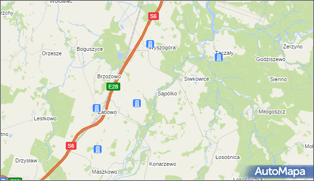 mapa Sąpólko, Sąpólko na mapie Targeo