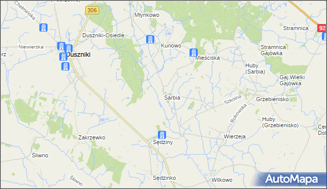 mapa Sarbia gmina Duszniki, Sarbia gmina Duszniki na mapie Targeo
