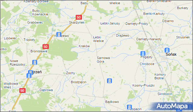 mapa Sarnowa Góra, Sarnowa Góra na mapie Targeo