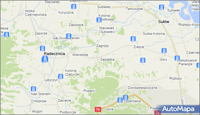 mapa Sąsiadka, Sąsiadka na mapie Targeo
