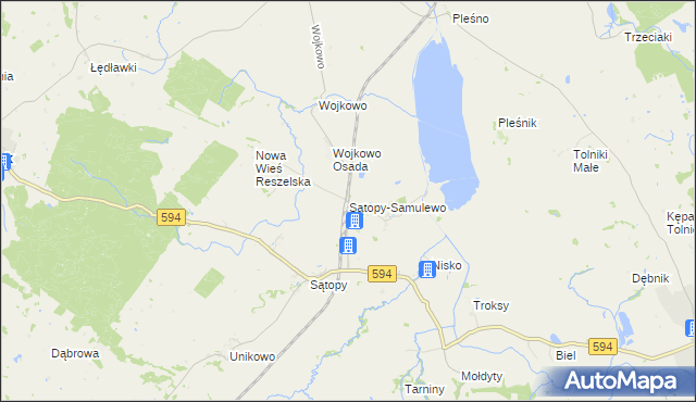 mapa Sątopy-Samulewo, Sątopy-Samulewo na mapie Targeo
