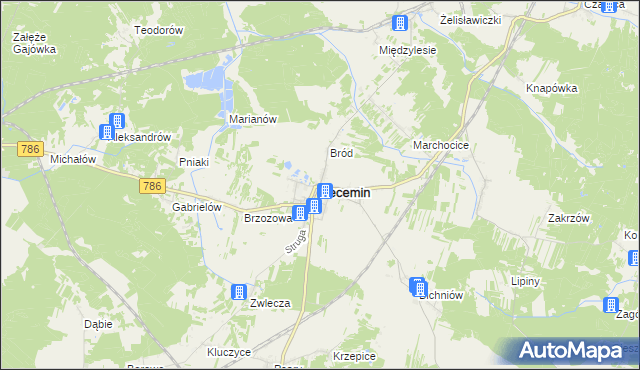 mapa Secemin, Secemin na mapie Targeo