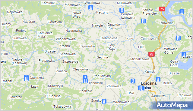 mapa Sechna, Sechna na mapie Targeo