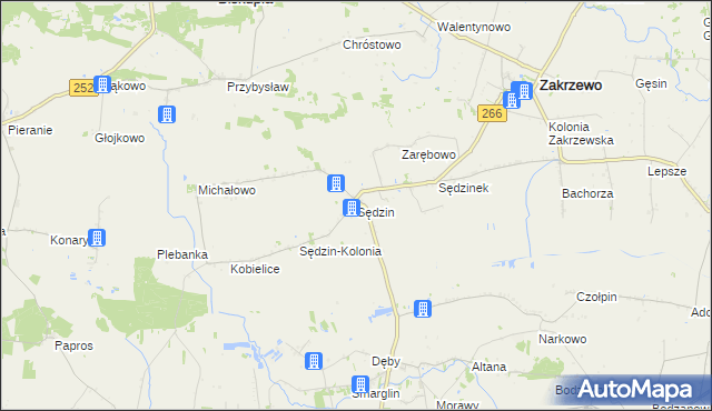 mapa Sędzin, Sędzin na mapie Targeo
