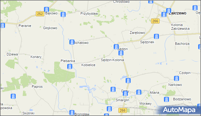 mapa Sędzin-Kolonia, Sędzin-Kolonia na mapie Targeo