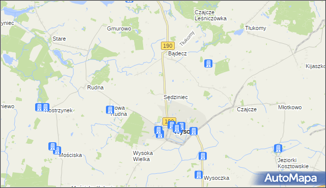 mapa Sędziniec, Sędziniec na mapie Targeo