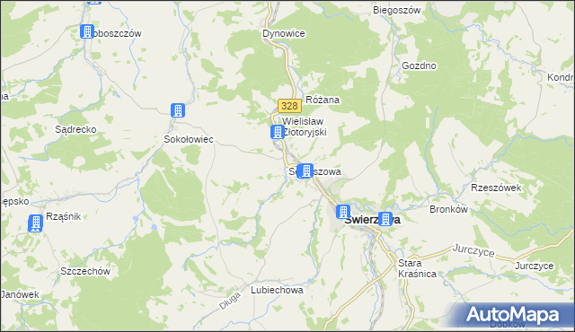 mapa Sędziszowa gmina Świerzawa, Sędziszowa gmina Świerzawa na mapie Targeo