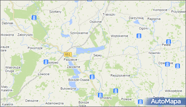 mapa Sejwy, Sejwy na mapie Targeo