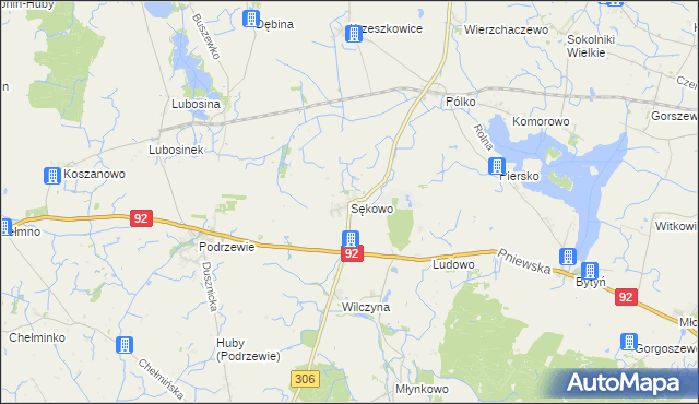 mapa Sękowo gmina Duszniki, Sękowo gmina Duszniki na mapie Targeo