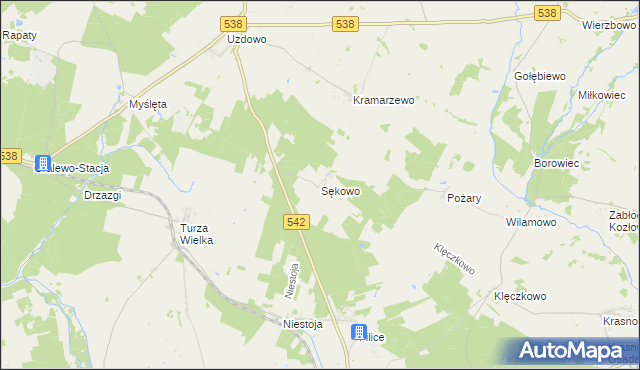 mapa Sękowo gmina Działdowo, Sękowo gmina Działdowo na mapie Targeo