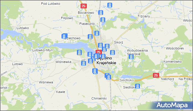 mapa Sępólno Krajeńskie, Sępólno Krajeńskie na mapie Targeo