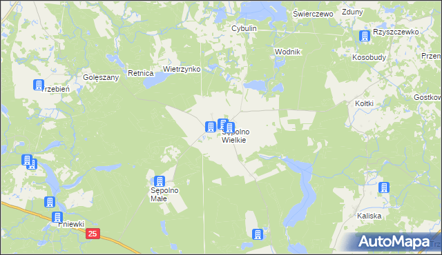 mapa Sępolno Wielkie, Sępolno Wielkie na mapie Targeo