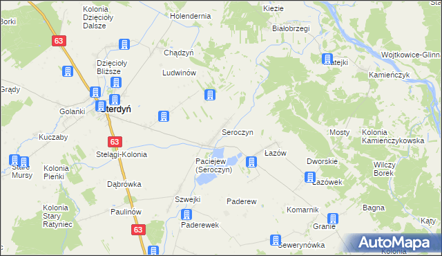 mapa Seroczyn gmina Sterdyń, Seroczyn gmina Sterdyń na mapie Targeo