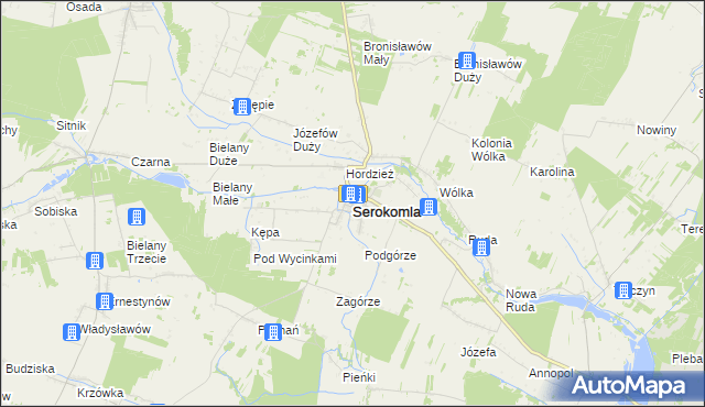 mapa Serokomla, Serokomla na mapie Targeo