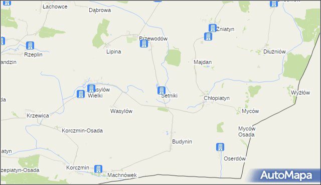 mapa Setniki, Setniki na mapie Targeo