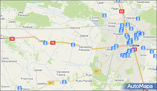 mapa Sięciaszka Pierwsza, Sięciaszka Pierwsza na mapie Targeo