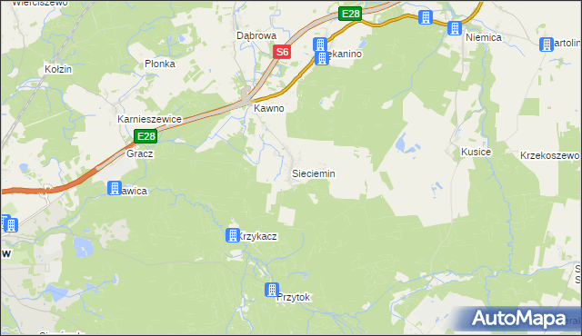 mapa Sieciemin, Sieciemin na mapie Targeo