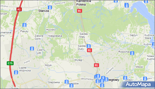 mapa Siedlec Duży, Siedlec Duży na mapie Targeo