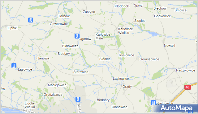 mapa Siedlec gmina Otmuchów, Siedlec gmina Otmuchów na mapie Targeo