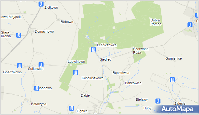 mapa Siedlec gmina Pępowo, Siedlec gmina Pępowo na mapie Targeo