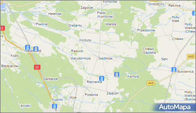 mapa Siedlików, Siedlików na mapie Targeo