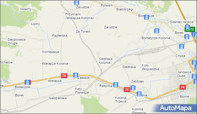 mapa Siedliska Kolonia, Siedliska Kolonia na mapie Targeo