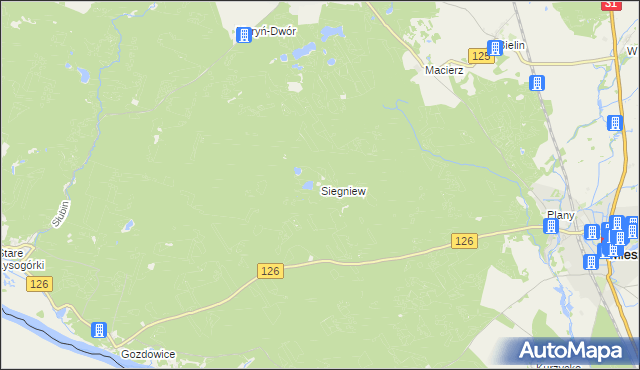 mapa Siegniew, Siegniew na mapie Targeo