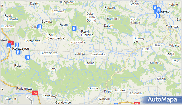 mapa Sieklówka, Sieklówka na mapie Targeo