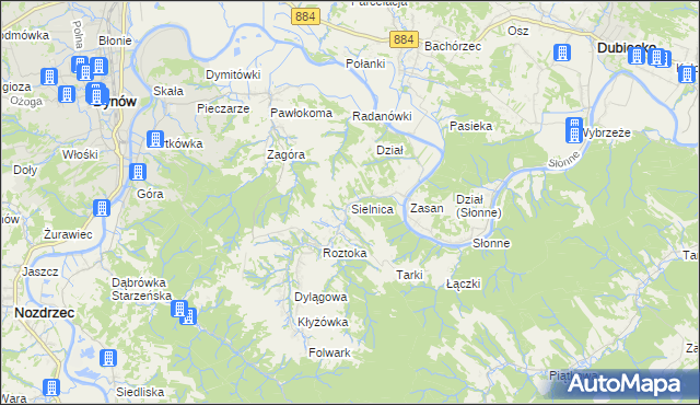 mapa Sielnica, Sielnica na mapie Targeo
