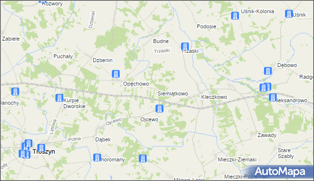 mapa Siemiątkowo gmina Troszyn, Siemiątkowo gmina Troszyn na mapie Targeo