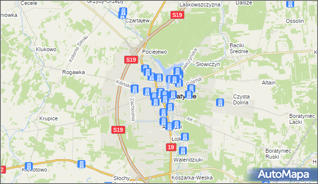 mapa Siemiatycze, Siemiatycze na mapie Targeo