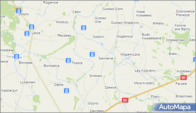 mapa Siemienie, Siemienie na mapie Targeo